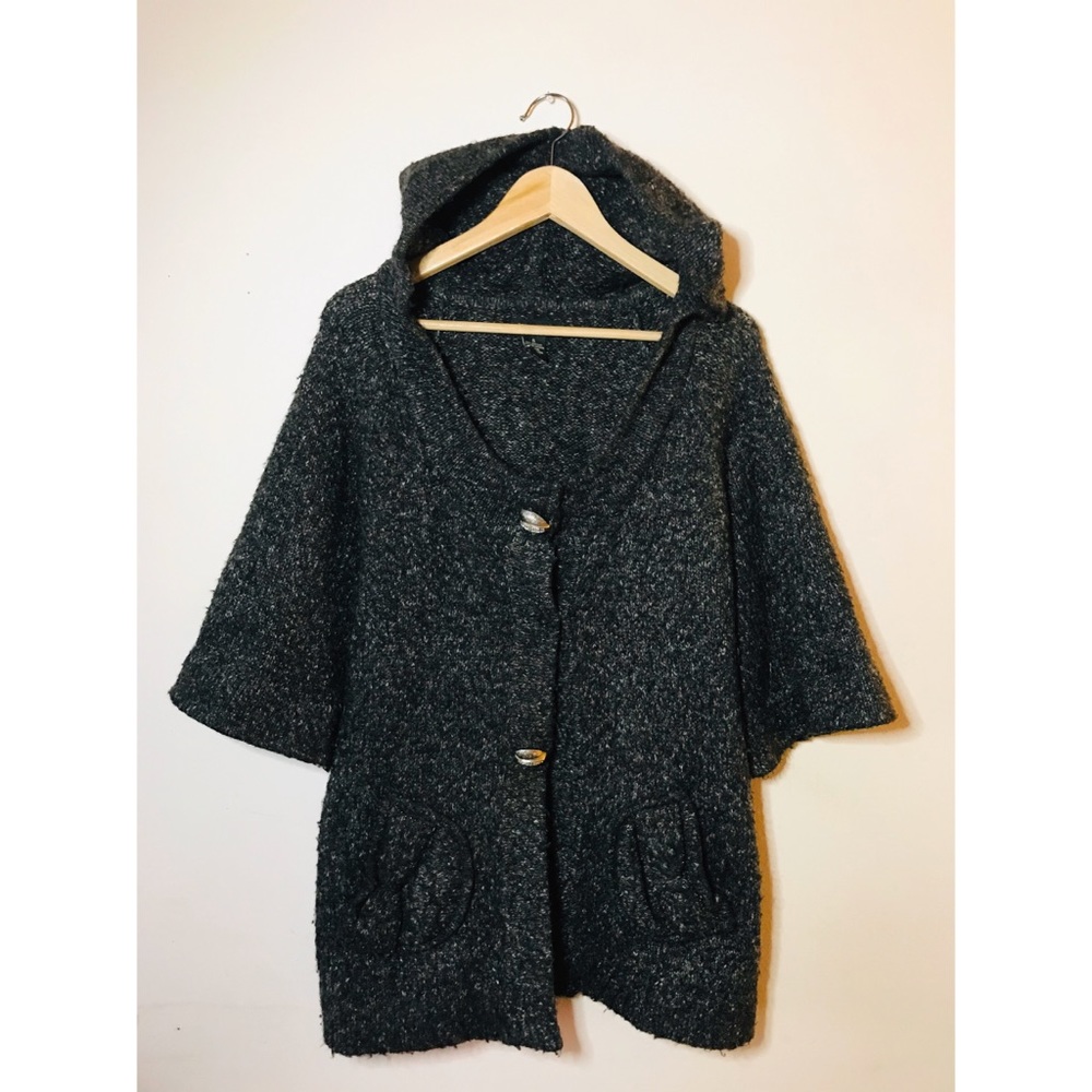 BCBG MAX AZRIA HOODED SWEATER.